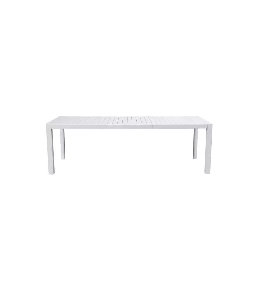 TAVOLO DA ESTERNO ALLUNGABILE SOLARIA "NAXOS" IN ALLUMINIO BIANCO 160/240X90X77 CM