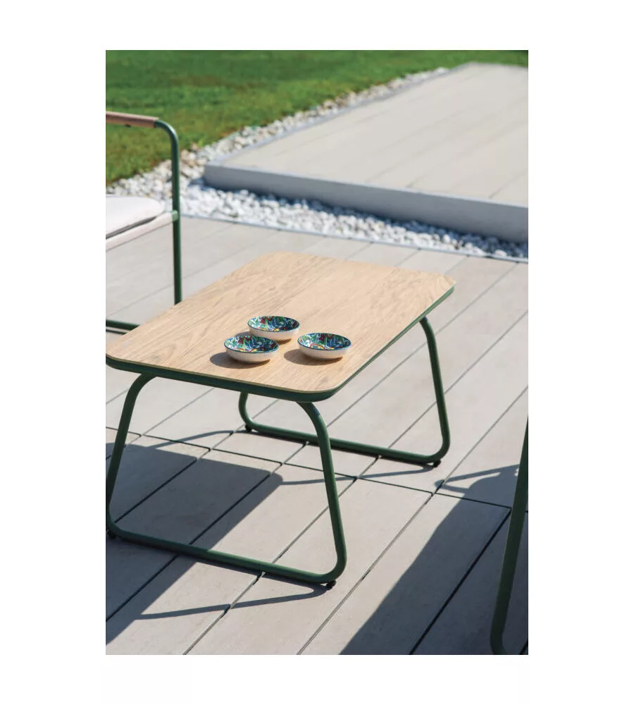 SET DA GIARDINO SOLARIA "TINOS" IN FERRO VERDE 4 SEDUTE E 1 TAVOLINO