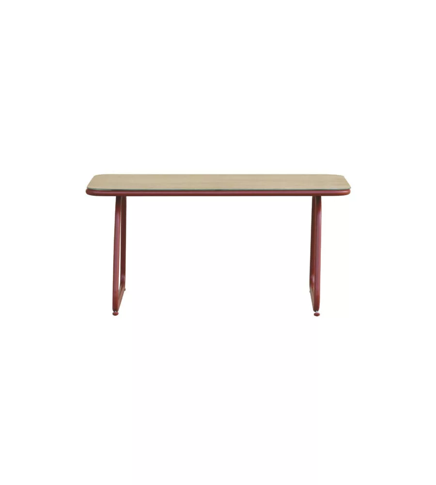 SET DA GIARDINO SOLARIA "TINOS" IN FERRO ROSSO 4 SEDUTE E 1 TAVOLINO