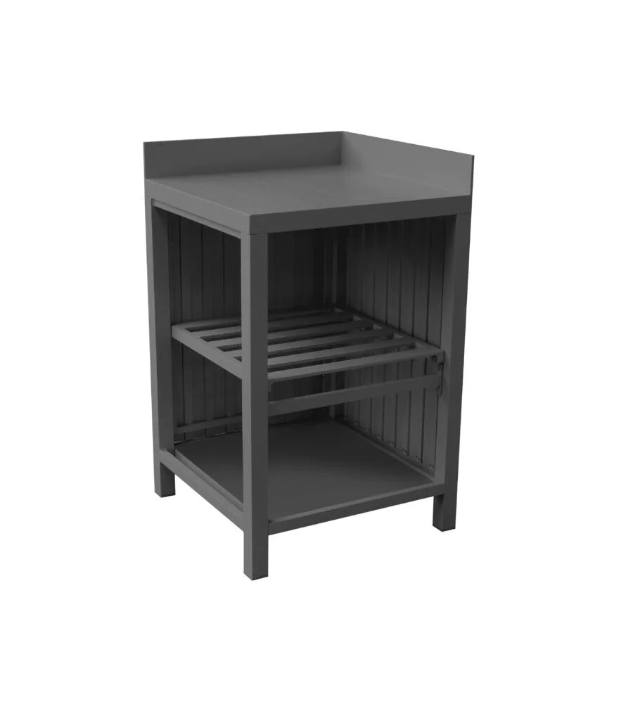 CUCINA DA ESTERNO MODULARE SOLARIA "MODULO 2" IN ALLUMINIO ANTRACITE 60X60X90 CM
