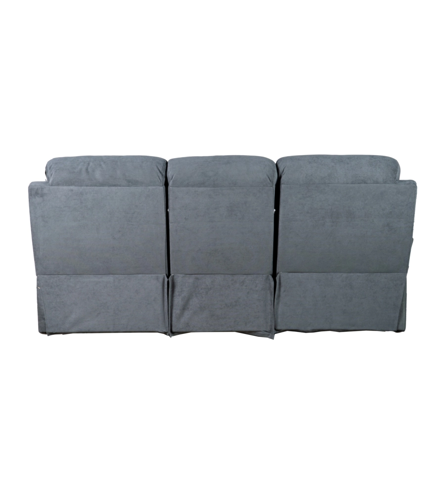 DIVANO 3 POSTI BELLAHOME "ANNIKA" CON 2 RECLINER MOTORIZZATI GRIGIO CANNA DI FUCILE 198X93X101 CM
