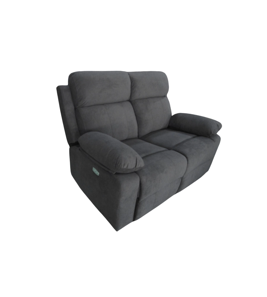 DIVANO 2 POSTI BELLAHOME "ANNIKA" CON 2 RECLINER MOTORIZZATI GRIGIO CANNA DI FUCILE 145X93X101CM