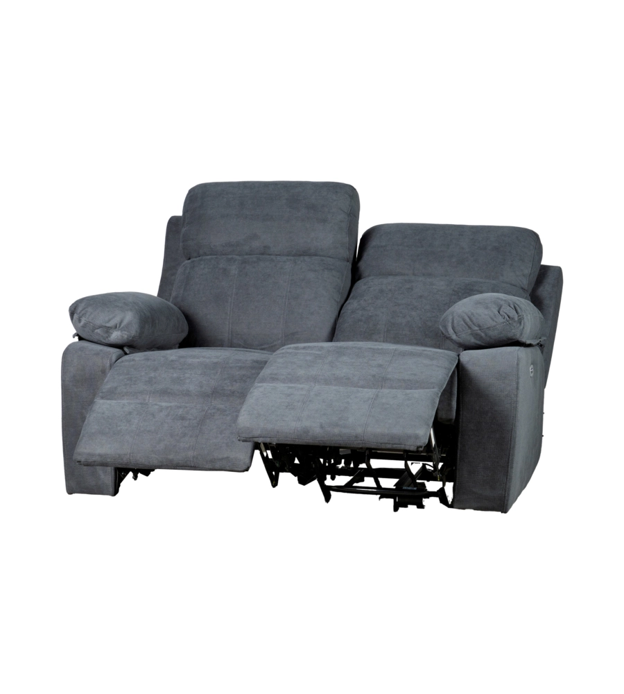 DIVANO 2 POSTI BELLAHOME "ANNIKA" CON 2 RECLINER MOTORIZZATI GRIGIO CANNA DI FUCILE 145X93X101CM