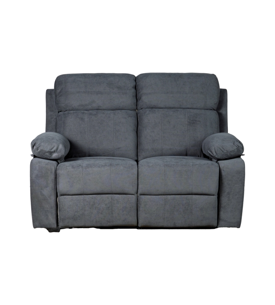 DIVANO 2 POSTI BELLAHOME "ANNIKA" CON 2 RECLINER MOTORIZZATI GRIGIO CANNA DI FUCILE 145X93X101CM