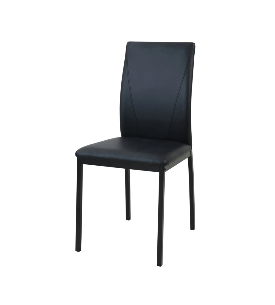 SEDIA BELLAHOME "MINORCA" IN ECOPELLE NERO 43X50X92 CM