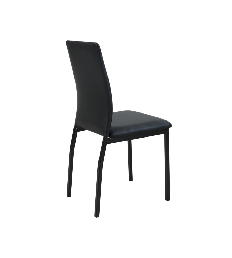 SEDIA BELLAHOME "MINORCA" IN ECOPELLE NERO 43X50X92 CM