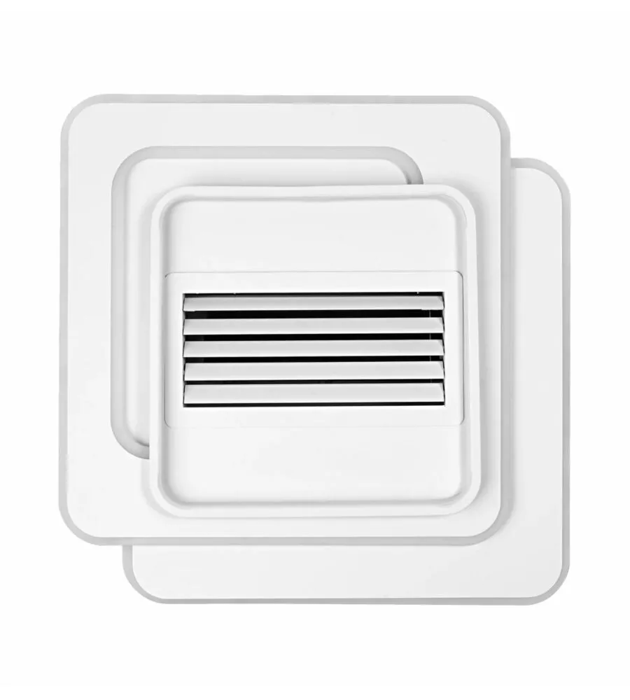 LAMPADA VENTILATORE DA SOFFITTO "GRILL SQUARE" CON GRIGLIA QUADRATA BIANCO 55W