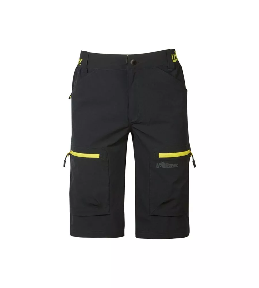PANTALONE DA LAVORO CORTO U-POWER "ARES" BLACK CARBON TAGLIA L