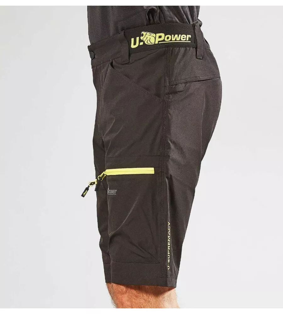PANTALONE DA LAVORO CORTO U-POWER "ARES" BLACK CARBON TAGLIA L