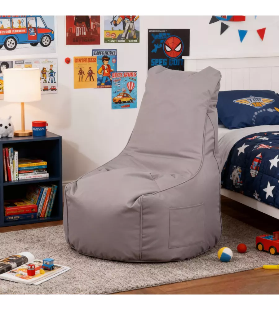 POUF POLTRONA SACCO "LAYLA" GRIGIO 65X65X95 CM