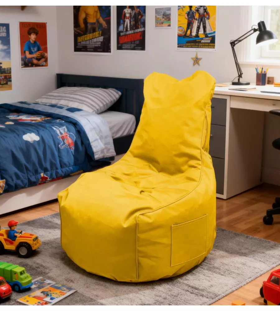 POUF POLTRONA SACCO "LAYLA" GIALLO 65X65X95 CM