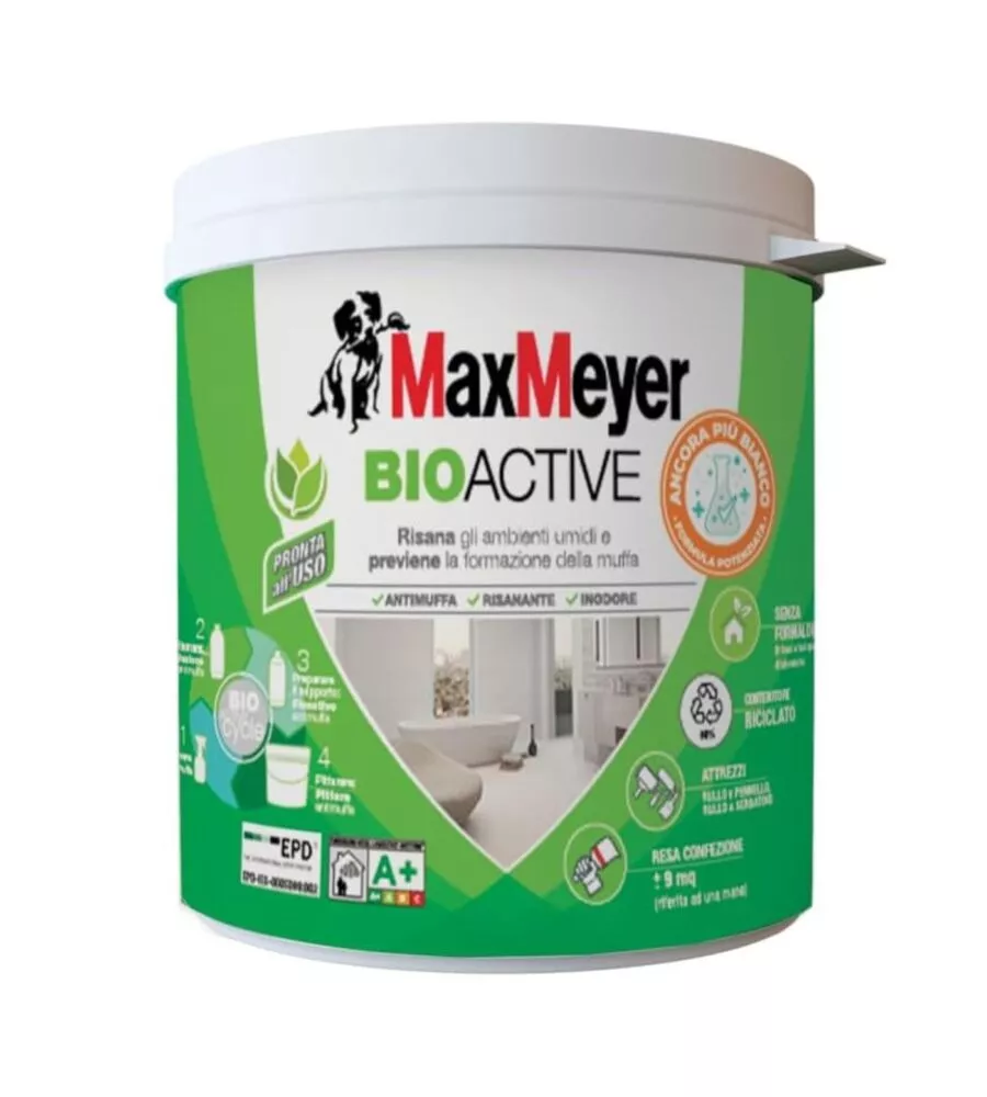 PITTURA ANTIMUFFA MAX MEYER "BIOACTIVE A+ PLUS" BIANCO 0,75 LT