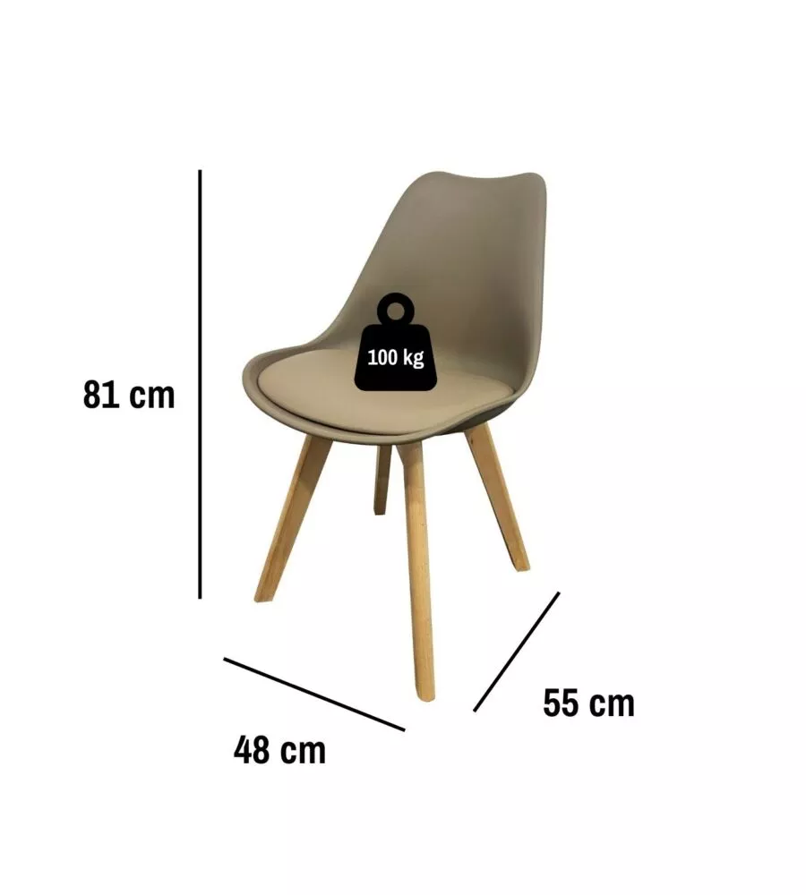 SEDIA DA PRANZO BELLAHOME "CASTILLA" TORTORA 48X55X81 CM