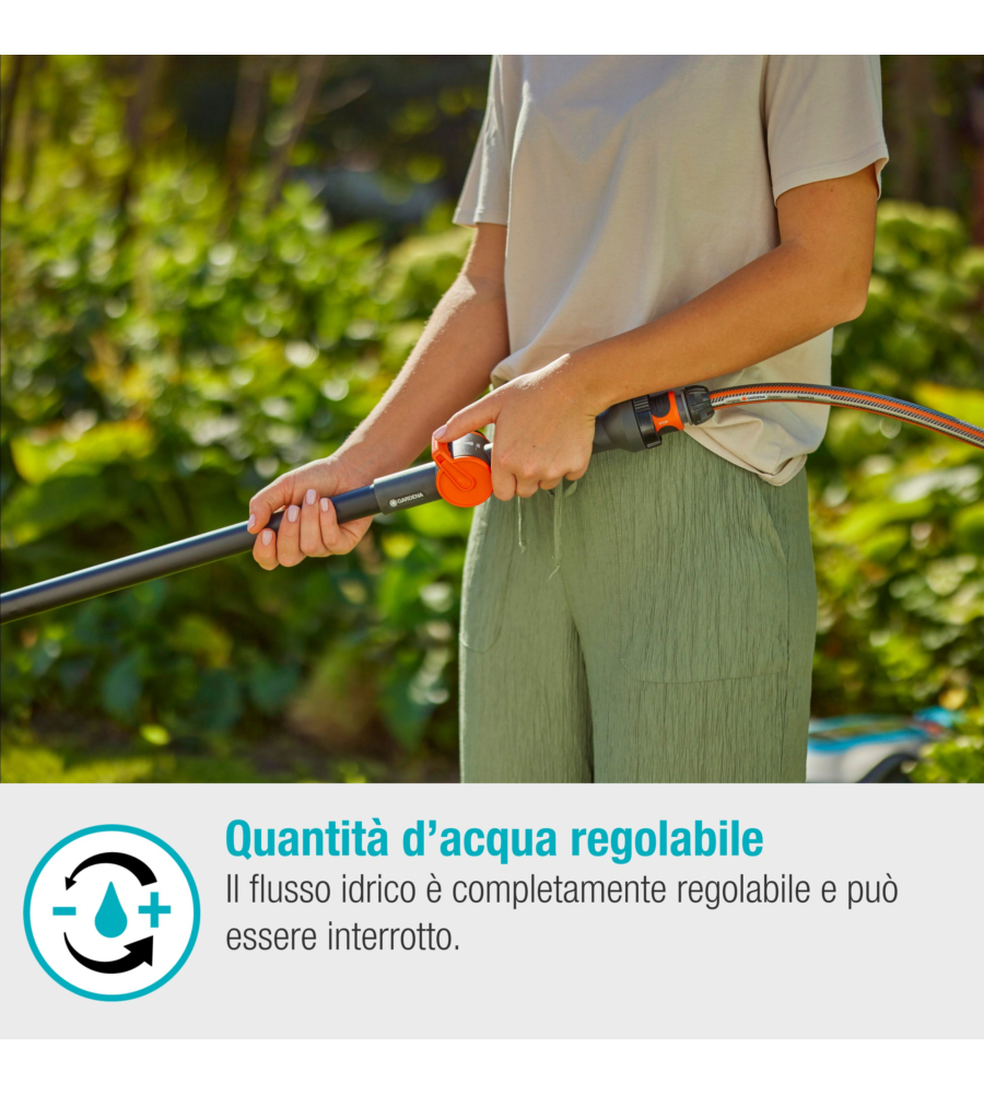 OUTLET - USATO PER PROVA - SET MANICO PER PULIZIA GARDENA "CLEANSYSTEM HARD" PER SUPERFICI RESISTENTI