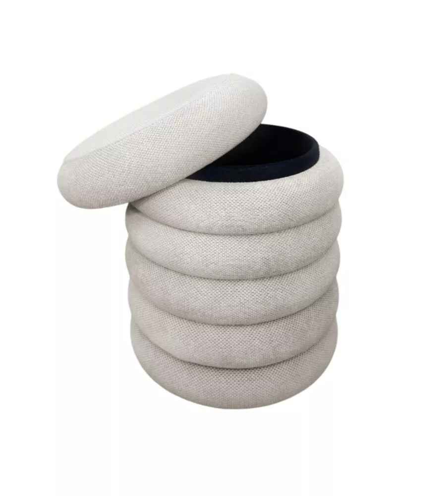 POUF CONTENITORE BELLAHOME AVORIO 38X38X45 CM