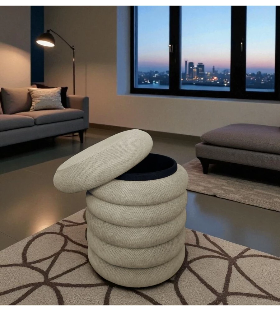 POUF CONTENITORE BELLAHOME BEIGE 38X38X45 CM
