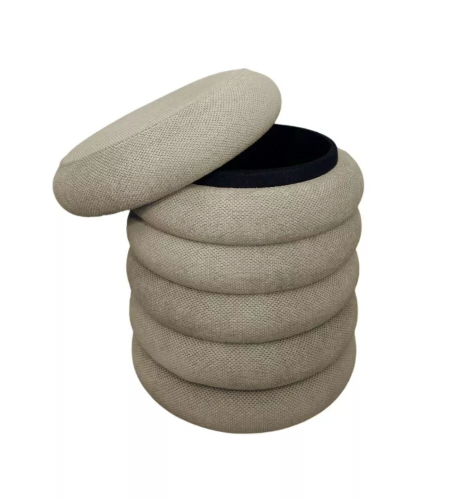 POUF CONTENITORE BELLAHOME BEIGE 38X38X45 CM