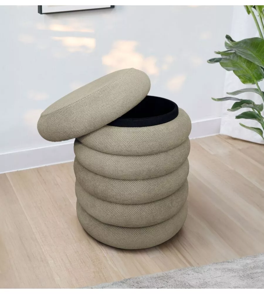 POUF CONTENITORE BELLAHOME BEIGE 38X38X45 CM