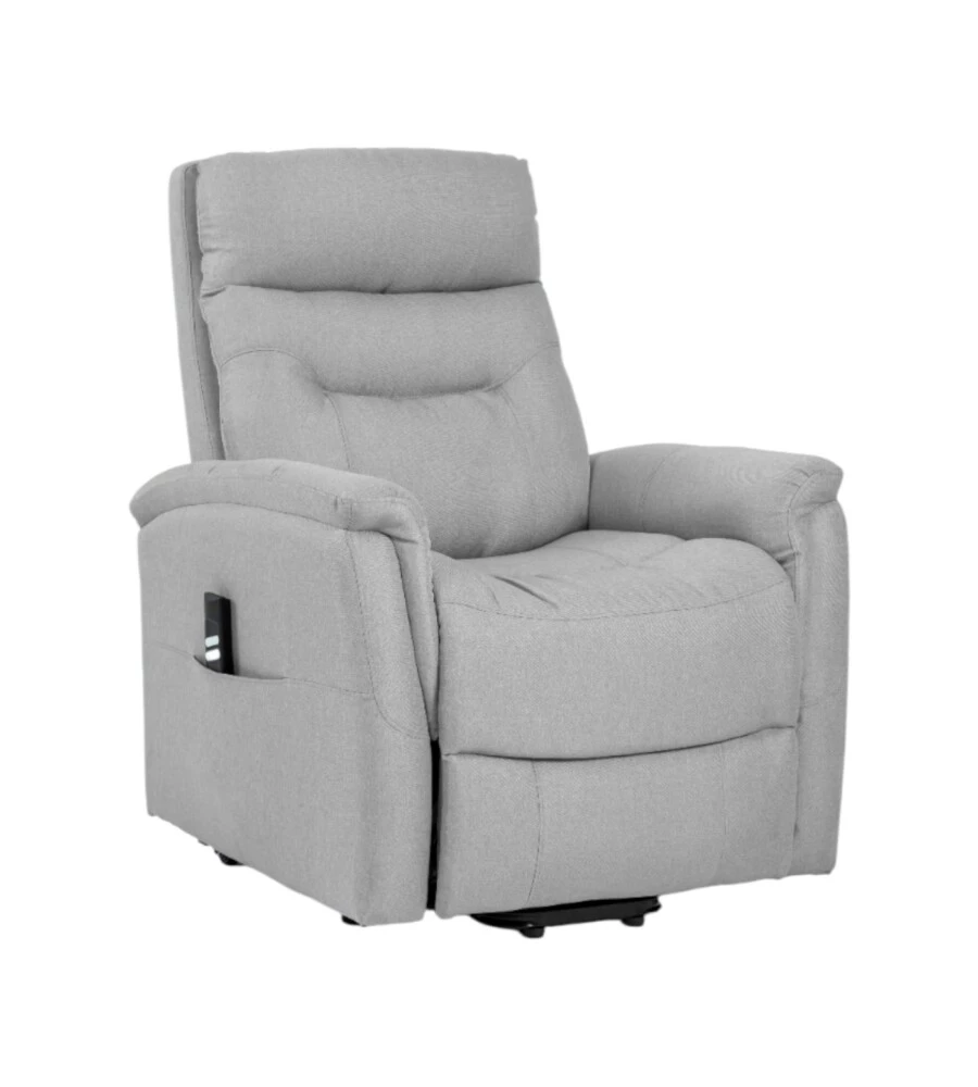 POLTRONA CON RECLINER E ALZATA ELETTRICO BELLAHOME "PRATO" GRIGIO 82X90X108 CM