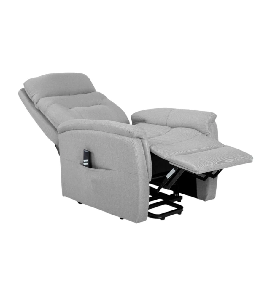 POLTRONA CON RECLINER E ALZATA ELETTRICO BELLAHOME "PRATO" GRIGIO 82X90X108 CM