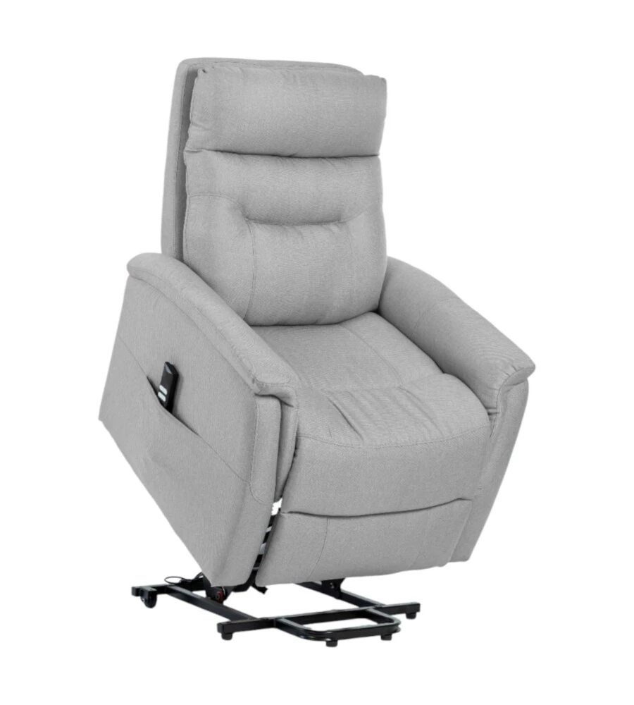 POLTRONA CON RECLINER E ALZATA ELETTRICO BELLAHOME "PRATO" GRIGIO 82X90X108 CM