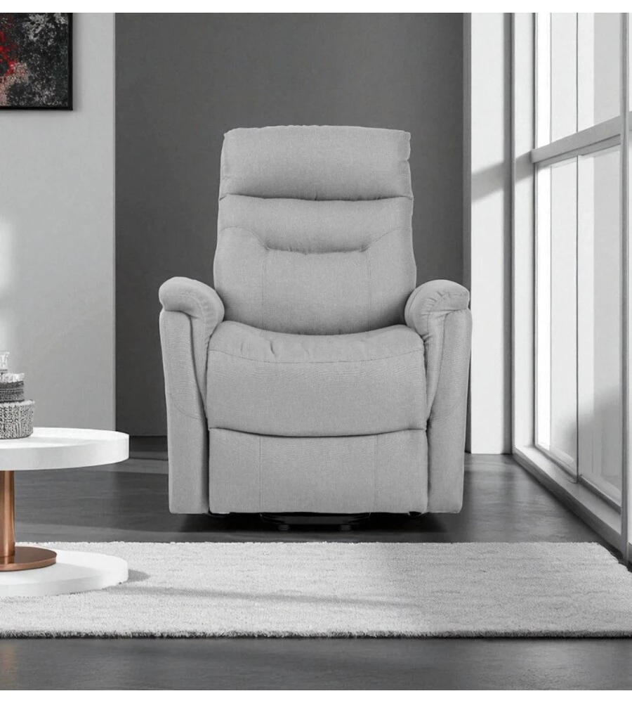 POLTRONA CON RECLINER E ALZATA ELETTRICO BELLAHOME "PRATO" GRIGIO 82X90X108 CM