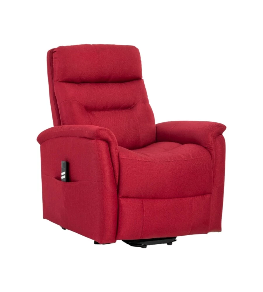 POLTRONA CON RECLINER E ALZATA ELETTRICO BELLAHOME "PRATO" BORDEAUX 82X90X108 CM