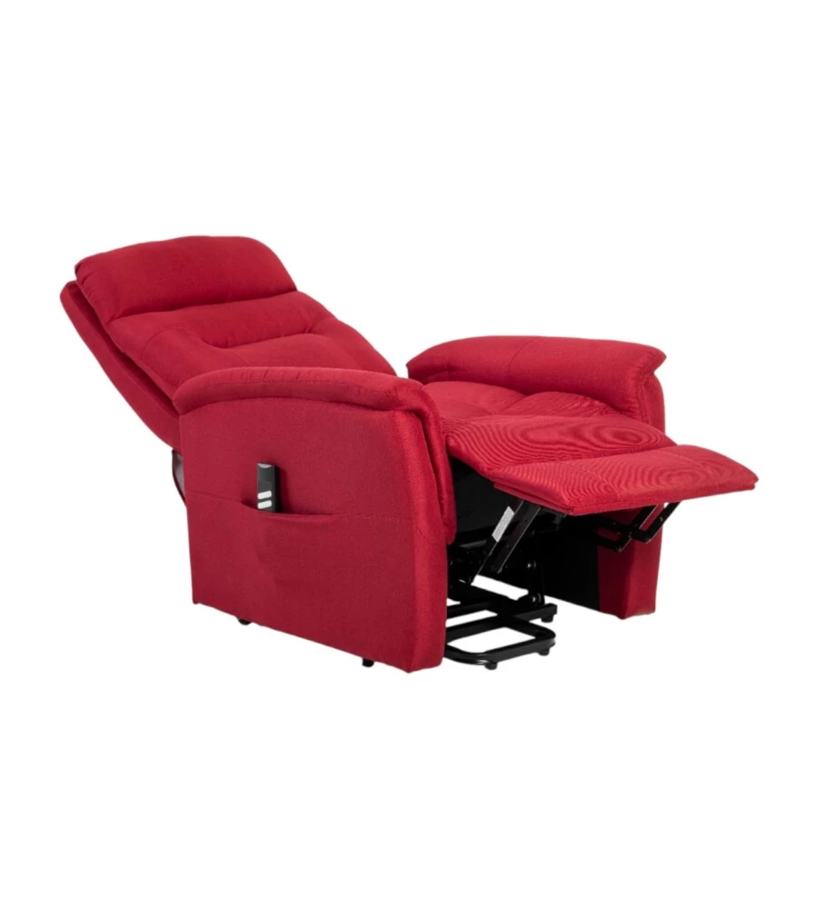 POLTRONA CON RECLINER E ALZATA ELETTRICO BELLAHOME "PRATO" BORDEAUX 82X90X108 CM