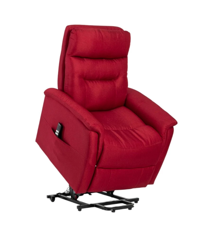 POLTRONA CON RECLINER E ALZATA ELETTRICO BELLAHOME "PRATO" BORDEAUX 82X90X108 CM