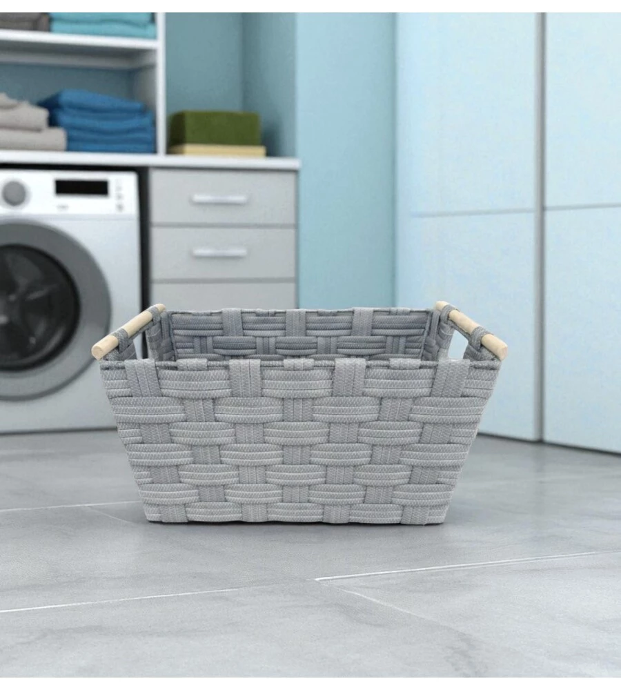 CESTINO IN TNT EASY SYSTEM "GRANDE" GRIGIO 47X31,5X25,5 CM