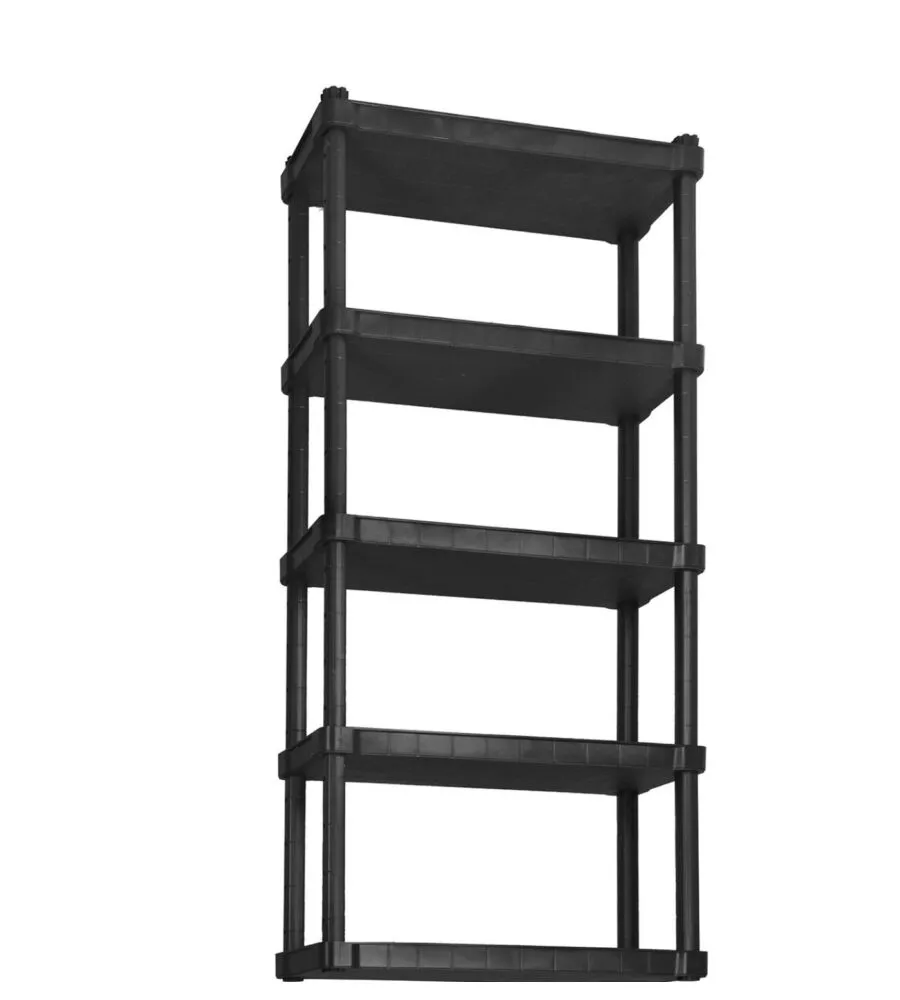 SCAFFALE 5 RIPIANI IN POLIPROPILENE "OCEANO" NERO 80X30X188 CM