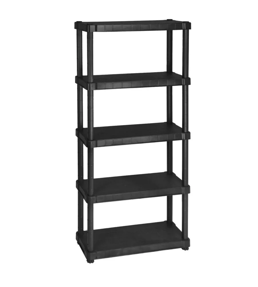 SCAFFALE 5 RIPIANI IN POLIPROPILENE "OCEANO" NERO 80X30X188 CM