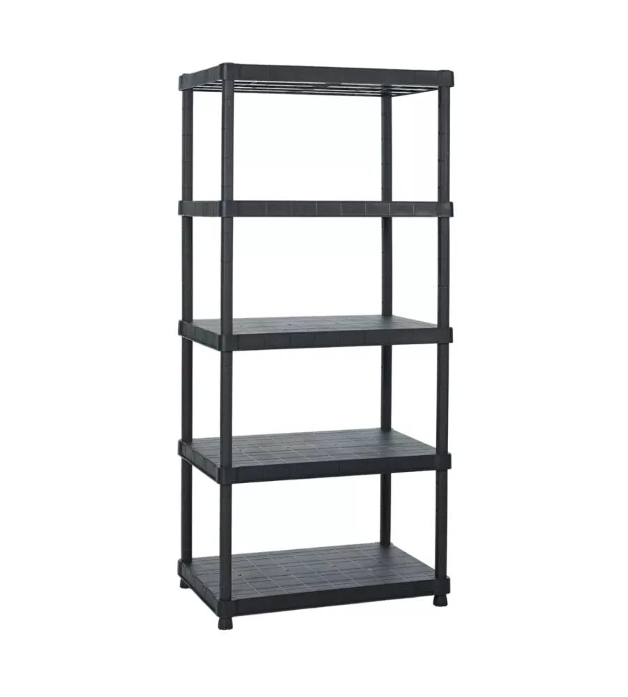 SCAFFALE 5 RIPIANI IN POLIPROPILENE "KRIOS" NERO 90X60X188 CM