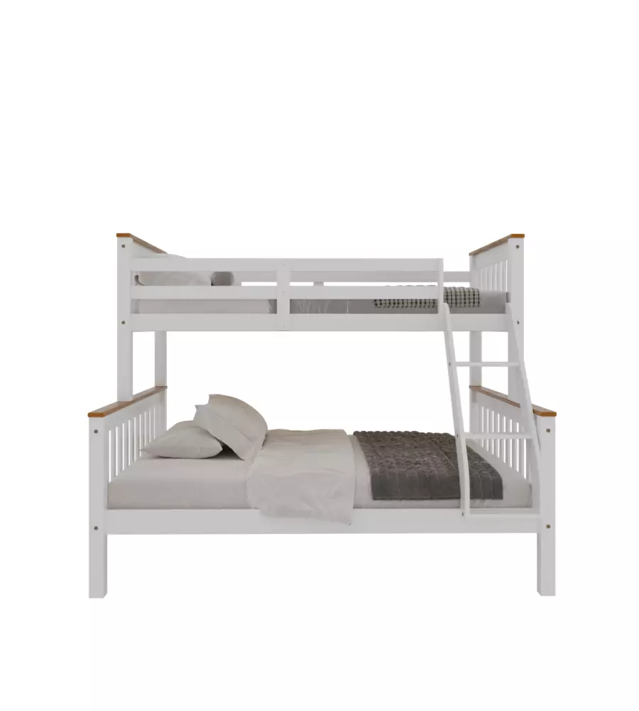 LETTO A CASTELLO BELLAHOME "AVIGNONE" IN PINO MASSELLO BIANCO 202,5X132X155 CM