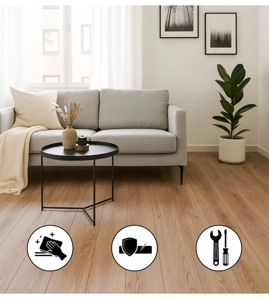 PAVIMENTO IN SPC 4,5 MM ROVERE NATURALE 2,4 M² 179X11220X4,5 MM