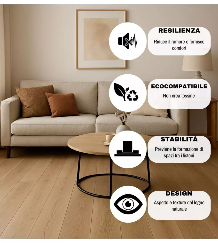 PAVIMENTO IN SPC 4,5 MM ROVERE NATURALE 2,4 M² 179X11220X4,5 MM