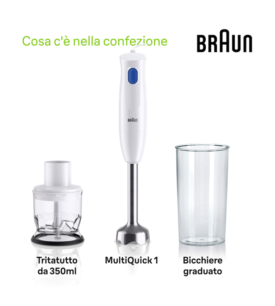 FRULLATORE AD IMMERSIONE BRAUN BIANCO 450W