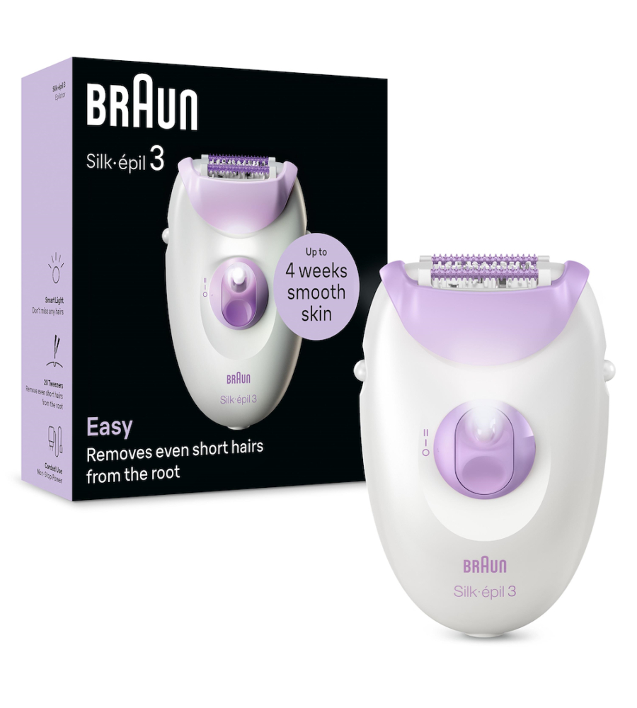 EPILATORE BRAUN "SILK-EPIL 3" BIANCO 2 VELOCITÀ