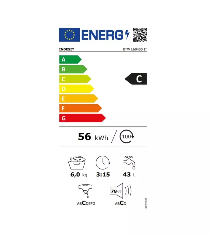 LAVATRICE INDESIT CARICO 6 KG CLASSE ENERGETICA C
