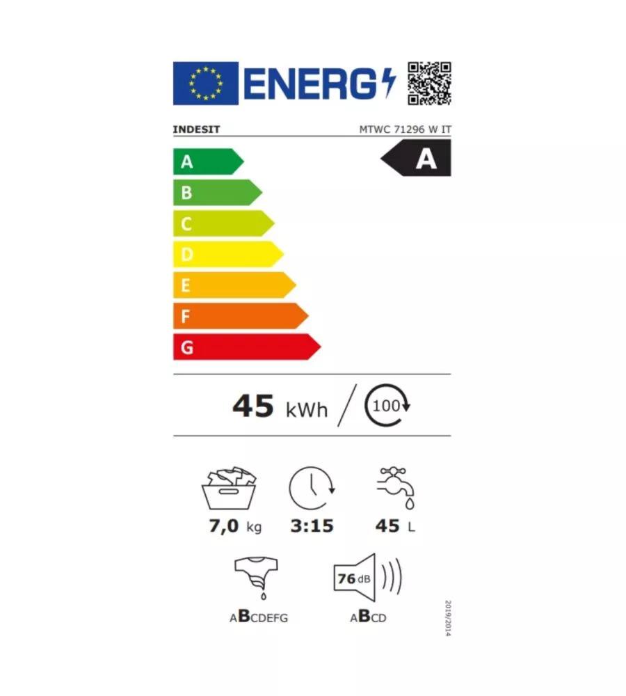 LAVATRICE INDESIT CARICO 7 KG CLASSE ENERGETICA A