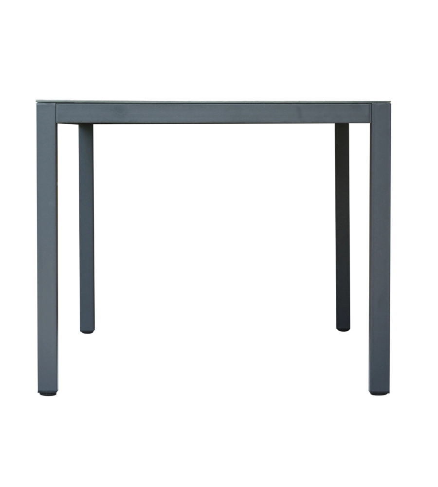 SET DA GIARDINO SOLARIA "TARQUINIA" ANTRACITE IN FERRO E VETROCERAMICA 4 SEDUTE E TAVOLO