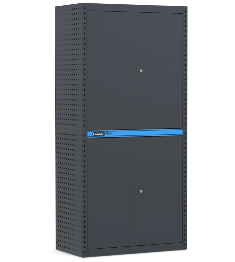 ARMADIO PER OFFICINA FIMA "LINEA 391" IN LAMIERA GRIGIO ANTRACITE 91,2X49,6X190 CM