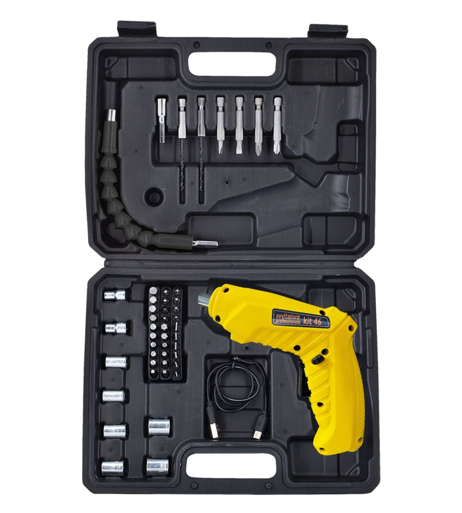 AVVITATORE A BATTERIA "PROFESSIONAL" CON VALIGETTA E KIT 46 ACCESSORI