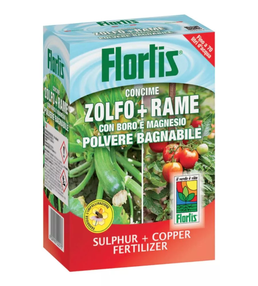 CONCIME IN POLVERE BAGNABILE FLORTIS ZOLFO + RAME 250GR