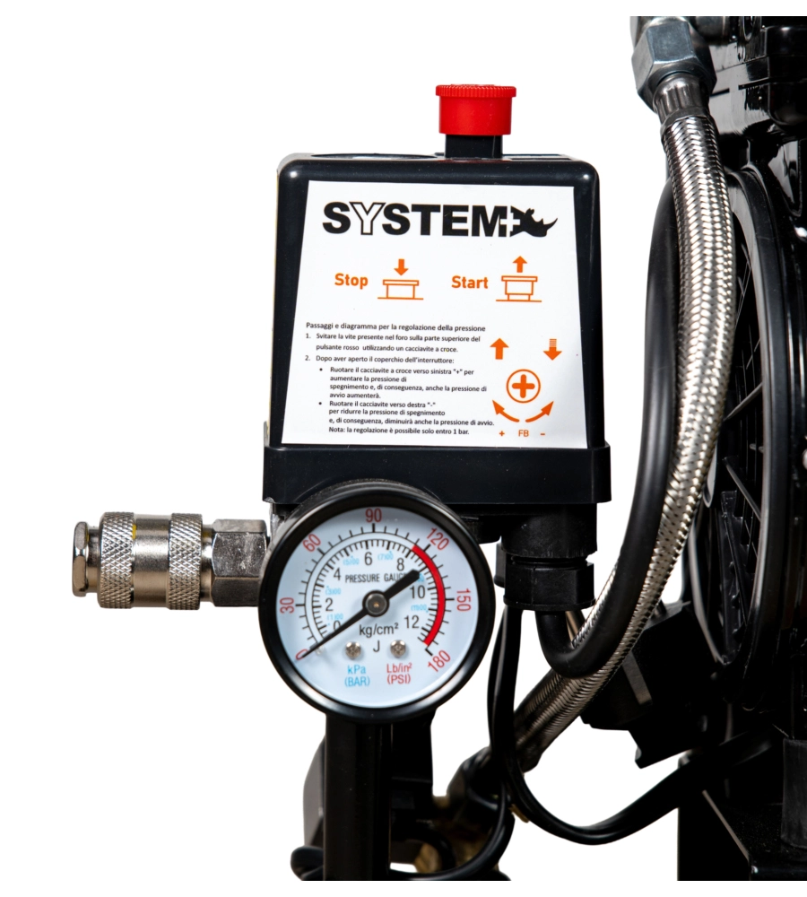 Compressore aria silenziato System+ 8lt 0,73hp