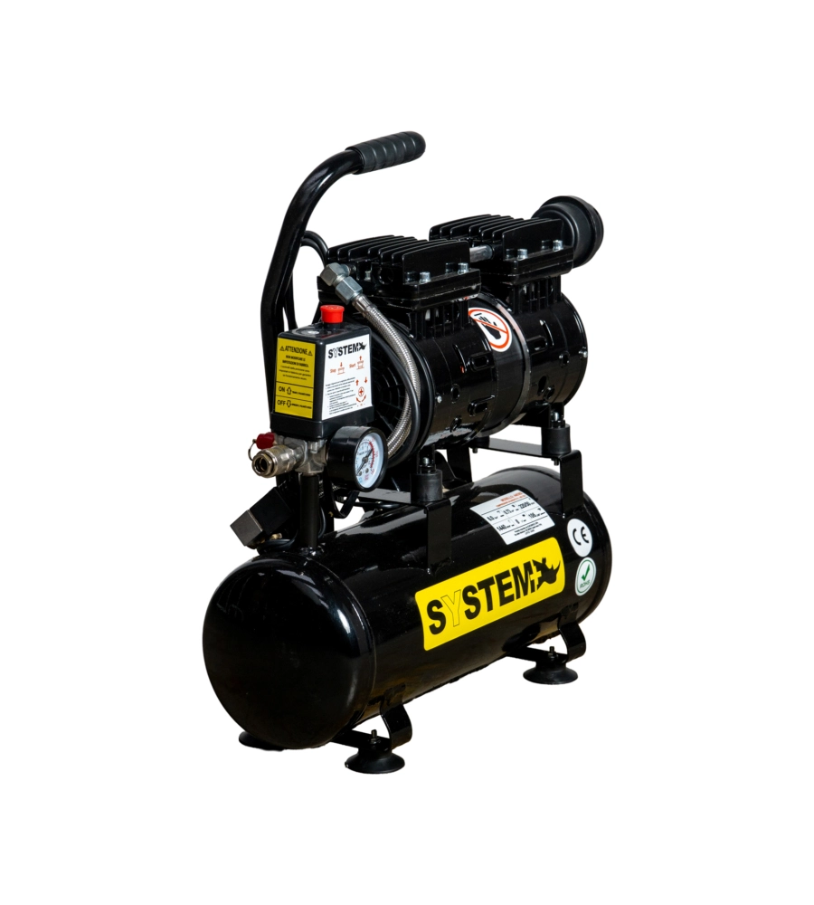 Compressore aria silenziato System+ 8lt 0,73hp