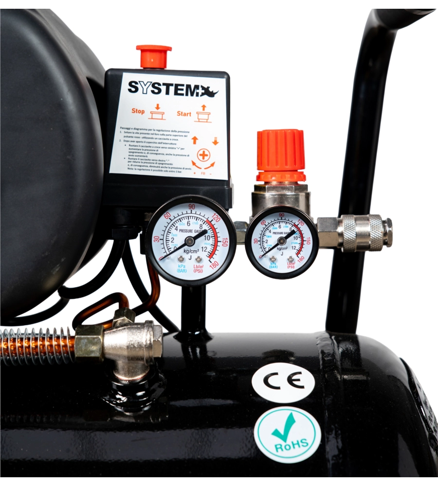 Compressore aria lubrificato System+ 50lt 2,5hp