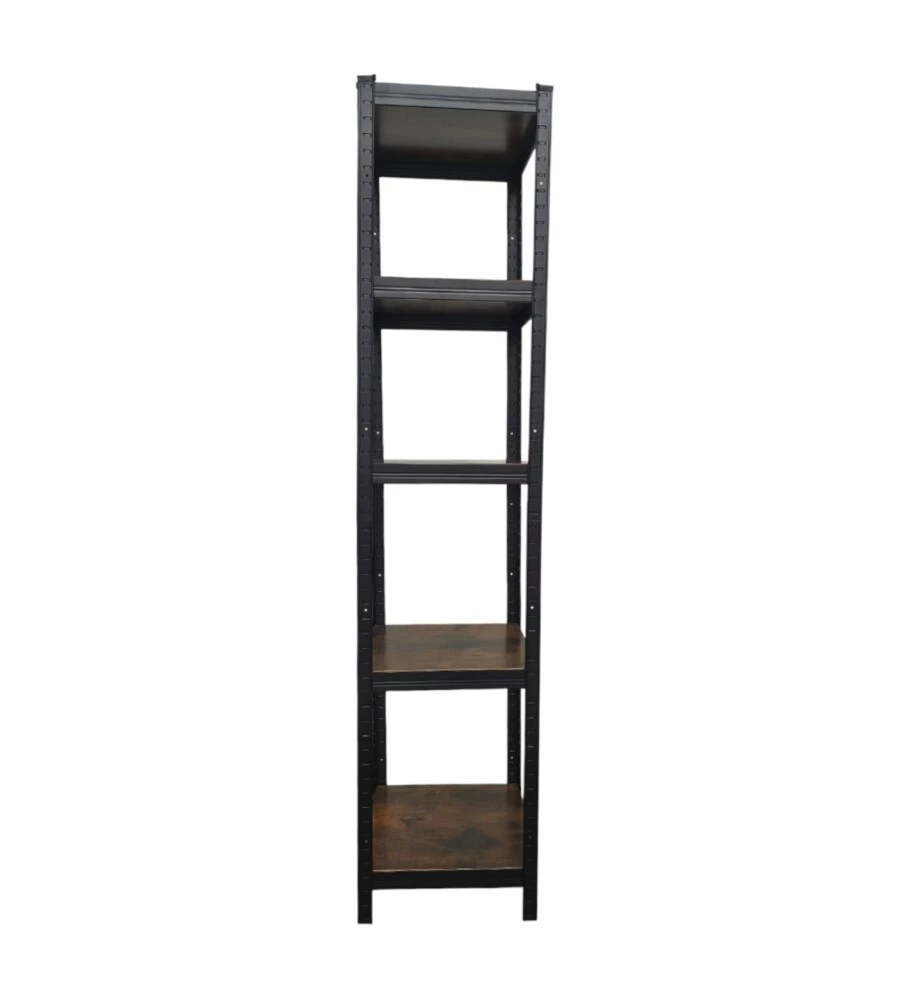 Scaffale in metallo 5 ripiani Easy System effetto legno antico portata 450 kg 40x40x180 cm