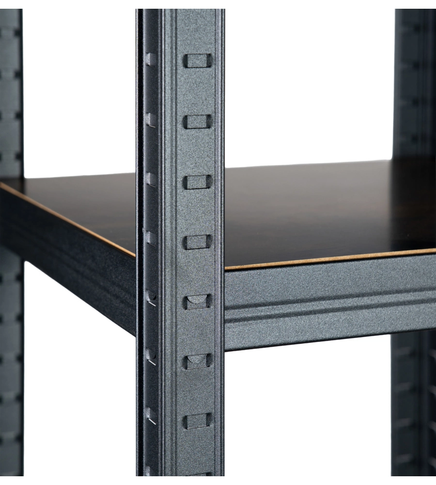 Scaffale in metallo 5 ripiani Easy System effetto legno antico portata 450 kg 40x40x180 cm
