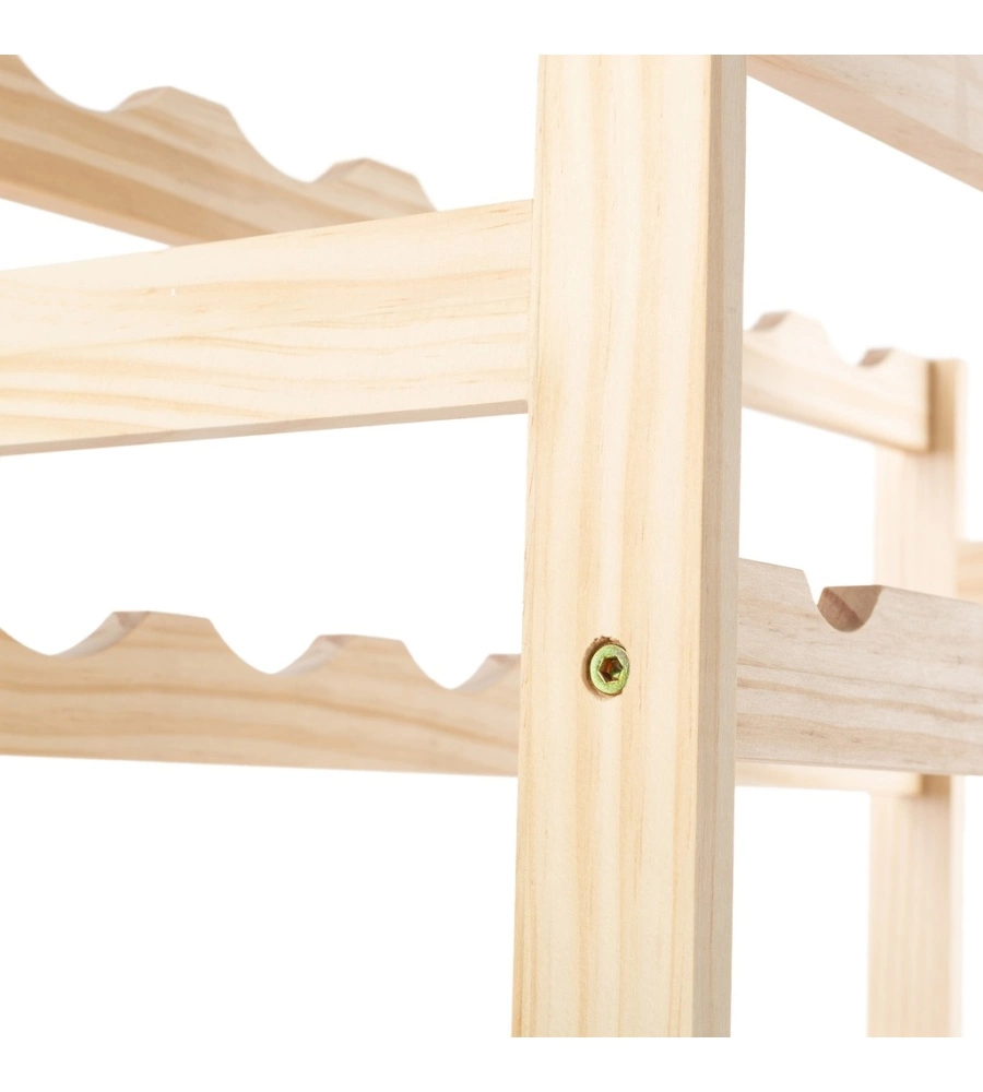 SCAFFALE PORTABOTTIGLIE IN LEGNO 54 POSTI 60X27X121 CM